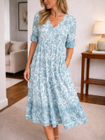 Midi jurk met bloemen