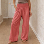 High-waisted wide-leg pants
