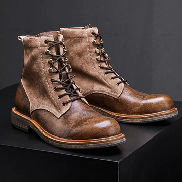 Laurens | Stijlvolle leren herenlaarzen in de kleur Bruin voor heren in stijl ideaal voor de herfst.