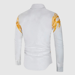 Lennart | Stijlvolle herenoverhemd met print in de kleur Zwart voor heren in stijl geschikt voor alle seizoenen.