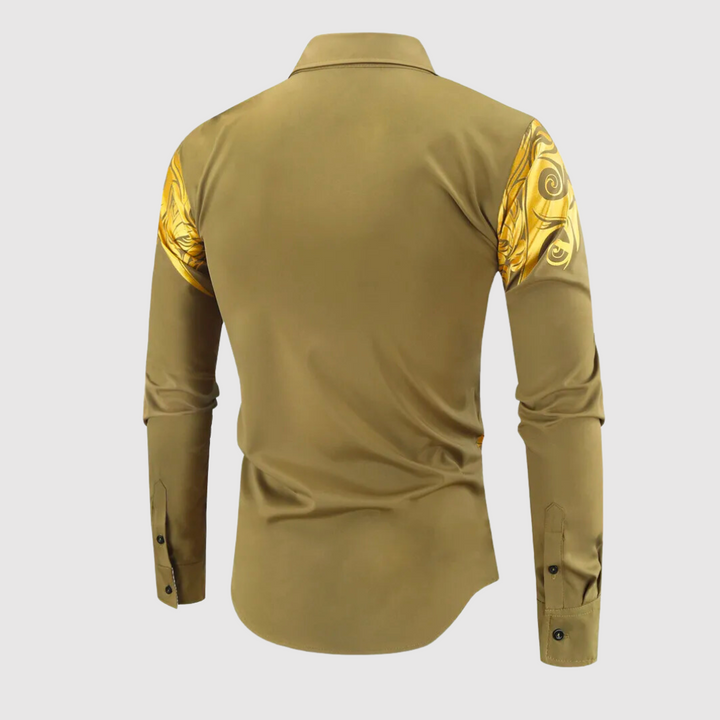 Lennart | Stijlvolle herenoverhemd met print in de kleur Zwart voor heren in stijl geschikt voor alle seizoenen.