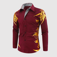 Lennart | Stijlvolle herenoverhemd met print in de kleur Rood voor heren in stijl geschikt voor alle seizoenen.