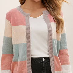 Leuk vestje met dikke strepen in de kleur Gemengde kleur 2 voor dames in stijl geschikt voor alle seizoenen.