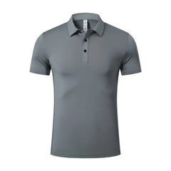 Liam | Multiseizoen Snel Droog Polo T-Shirt in de kleur Lichtgrijs voor heren in stijl ideaal voor de herfst.