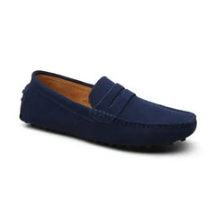 Liam | Suède driver instappers in de kleur Marineblauw voor heren in Heritage stijl ideaal voor de lente.