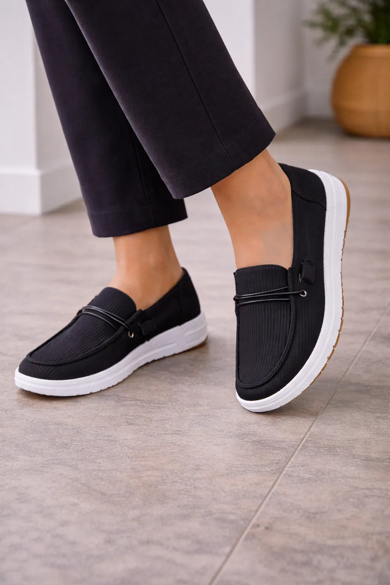 Loafers met plateau en ribbeltextuur
