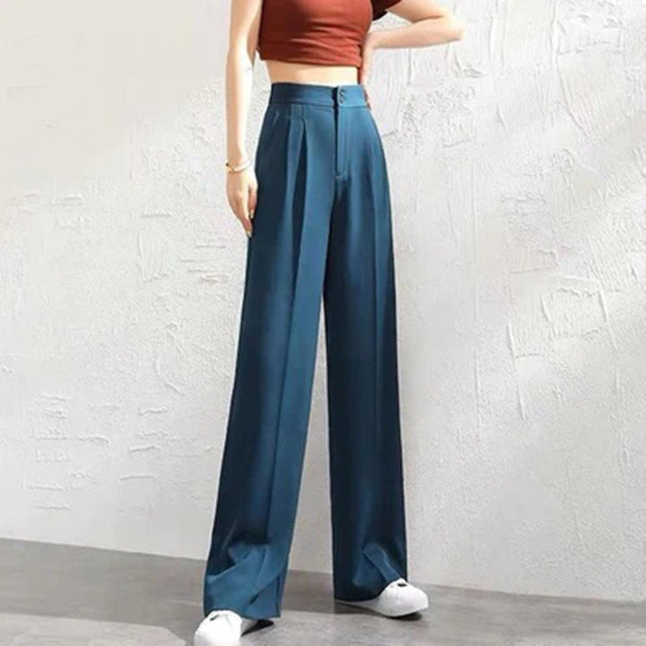 LISANNE | Stijlvolle losse broek in de kleur Blauw voor dames in stijl geschikt voor alle seizoenen.