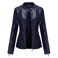Lotte | Stijlvolle leren jas in de kleur Zwart voor dames in stijl ideaal voor de herfst.