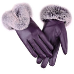 Lotte | Stijlvolle & warme leren handschoenen in de kleur Paars voor dames in Lounge stijl ideaal voor de winter