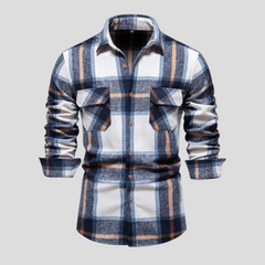Luca | Herenoverhemd met ruitprint in de kleur Blauw voor heren in stijl ideaal voor de winter