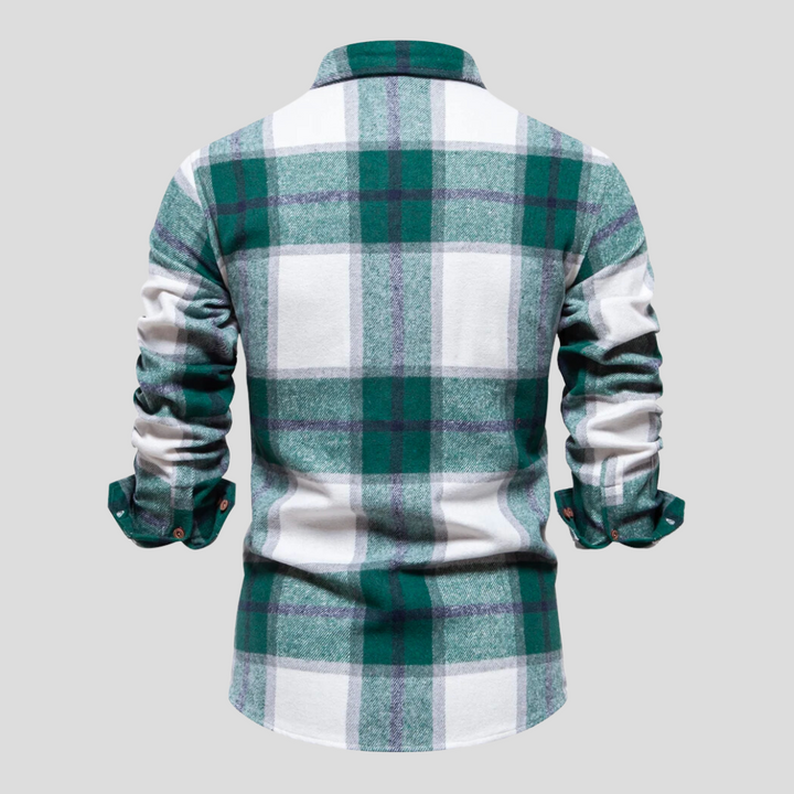 Luca | Herenoverhemd met ruitprint in de kleur Groen voor heren in stijl ideaal voor de winter