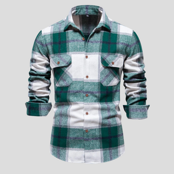 Luca | Herenoverhemd met ruitprint in de kleur Groen voor heren in stijl ideaal voor de winter