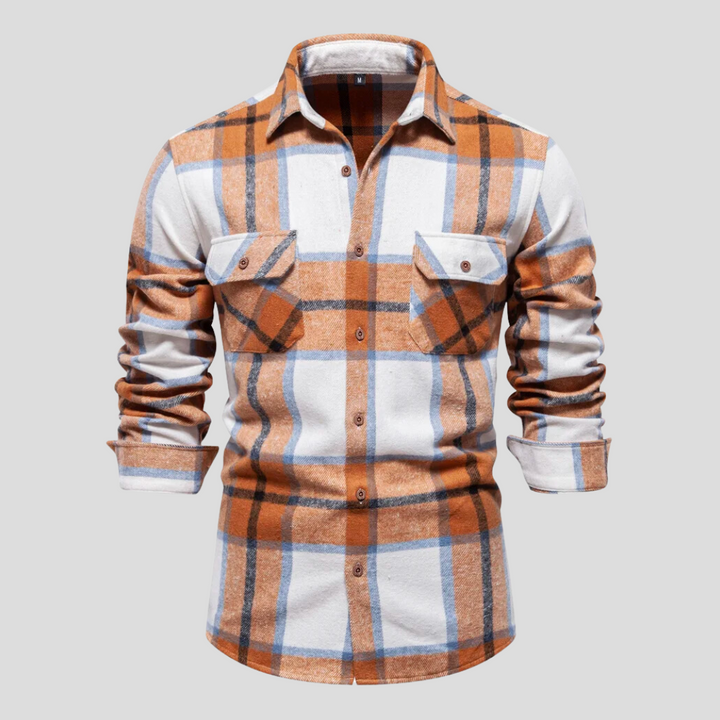 Luca | Herenoverhemd met ruitprint in de kleur Khaki voor heren in stijl ideaal voor de winter