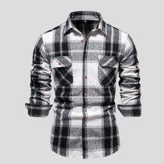 Luca | Herenoverhemd met ruitprint in de kleur Zwart voor heren in stijl ideaal voor de winter