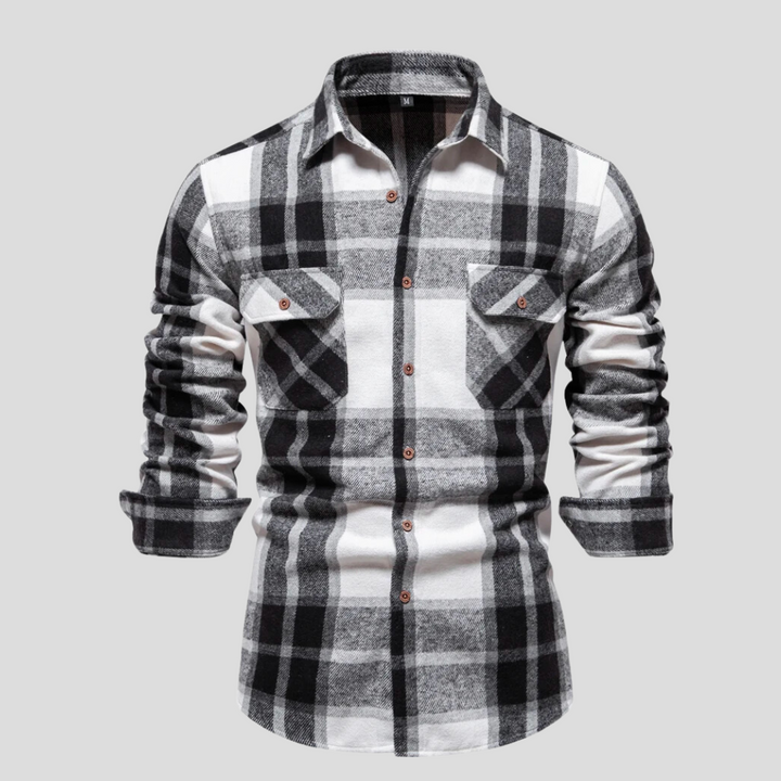Luca | Herenoverhemd met ruitprint in de kleur Zwart voor heren in stijl ideaal voor de winter