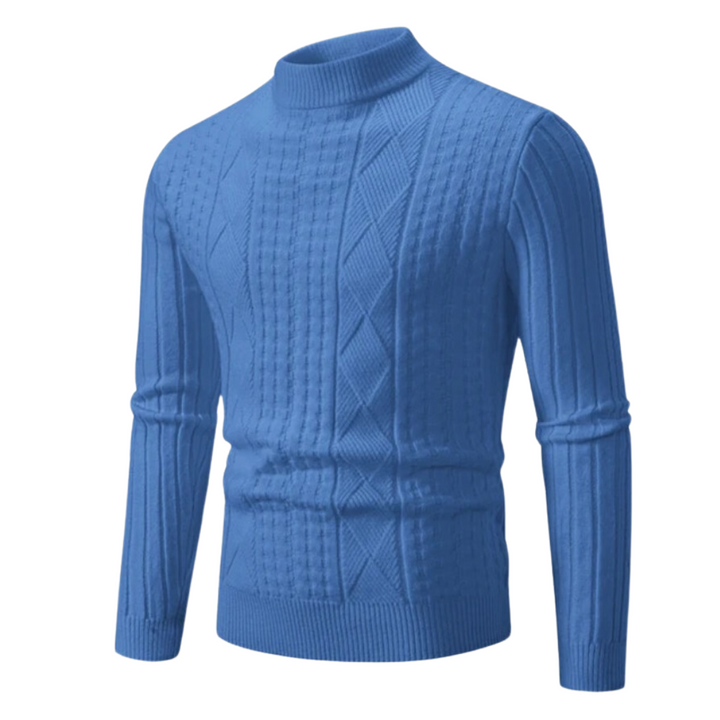 Luke | warme en stijlvolle trui in de kleur Blauw voor heren in stijl ideaal voor de herfst.