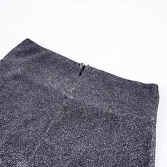 Luna | Stijlvolle dames hoge taille broek met glitters in de kleur Grijs voor dames in Party stijl ideaal voor de herfst.
