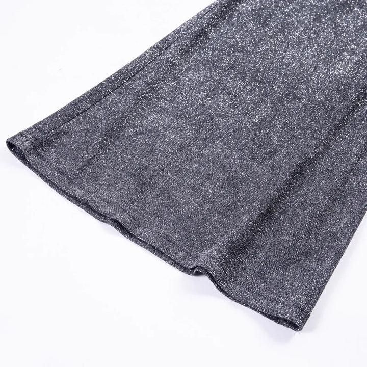 Luna | Stijlvolle dames hoge taille broek met glitters in de kleur Grijs voor dames in Party stijl ideaal voor de herfst.