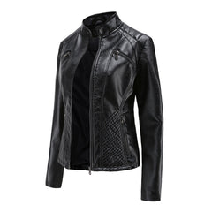 Luna | Verfijnd leren jack voor dames in de kleur Zwart voor dames in stijl ideaal voor de herfst.