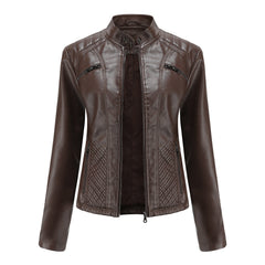 Luna | Verfijnd leren jack voor dames in de kleur Koffie voor dames in stijl ideaal voor de herfst.