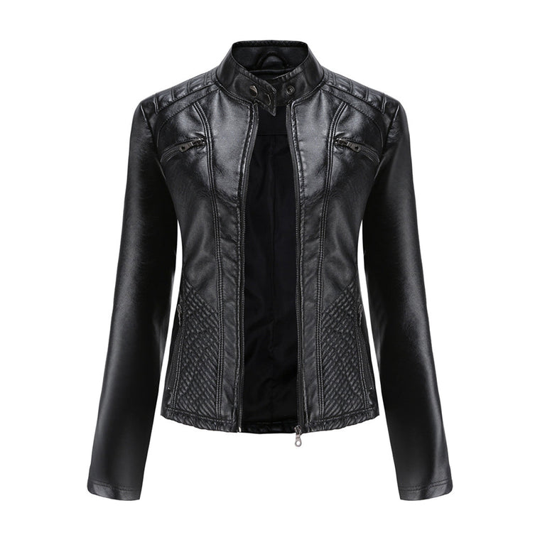 Luna | Verfijnd leren jack voor dames in de kleur Zwart voor dames in stijl ideaal voor de herfst.