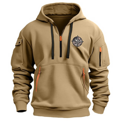 Luuk | Kapuzenpullover met capuchon voor heren in de kleur Khaki voor heren in stijl geschikt voor alle seizoenen.
