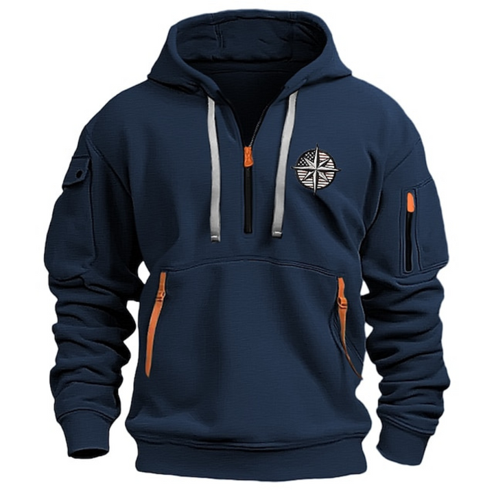 Luuk | Kapuzenpullover met capuchon voor heren in de kleur Marineblauw voor heren in stijl geschikt voor alle seizoenen.
