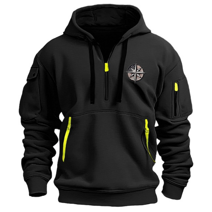 Luuk | Kapuzenpullover met capuchon voor heren in de kleur Zwart voor heren in stijl geschikt voor alle seizoenen.