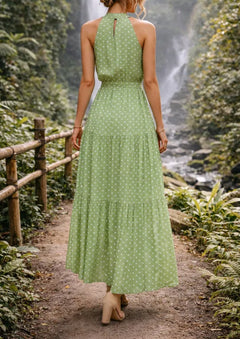 Maxi jurk met polkadot