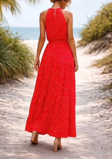 Maxi jurk met polkadot
