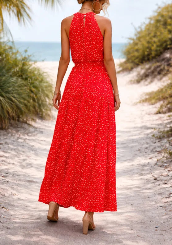 Maxi jurk met polkadot