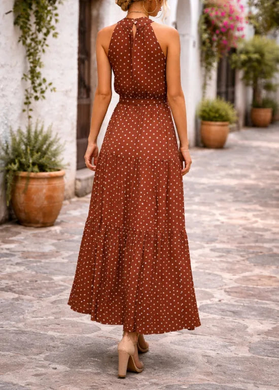 Maxi jurk met polkadot