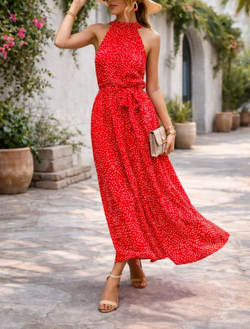 Maxi jurk met polkadot