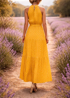Maxi jurk met polkadot
