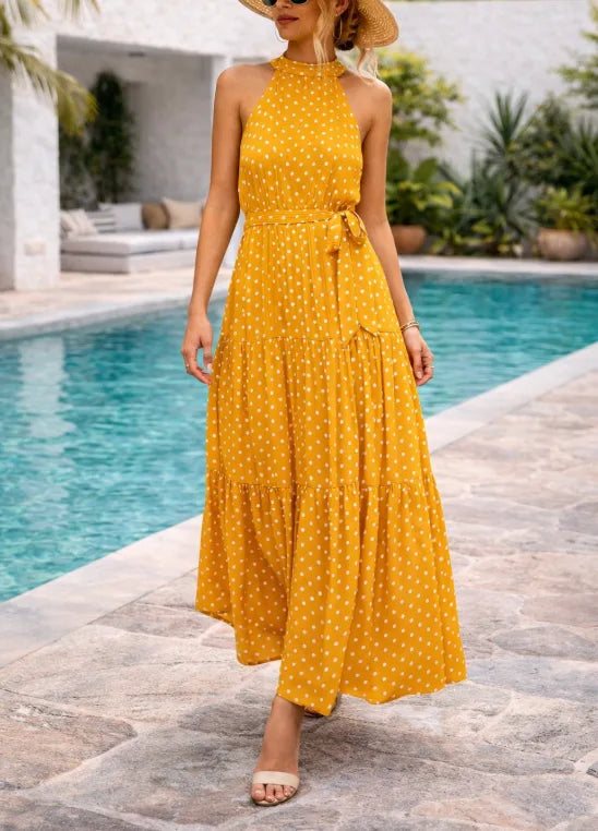 Maxi jurk met polkadot