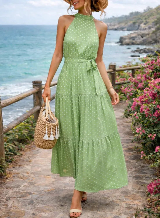 Maxi jurk met polkadot