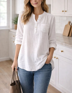 Blouse met mandarin kraag