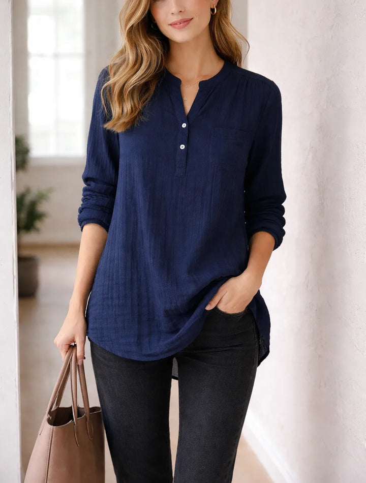 Blouse met mandarin kraag