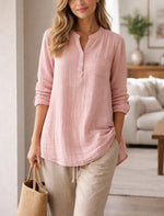 Blouse met mandarin kraag