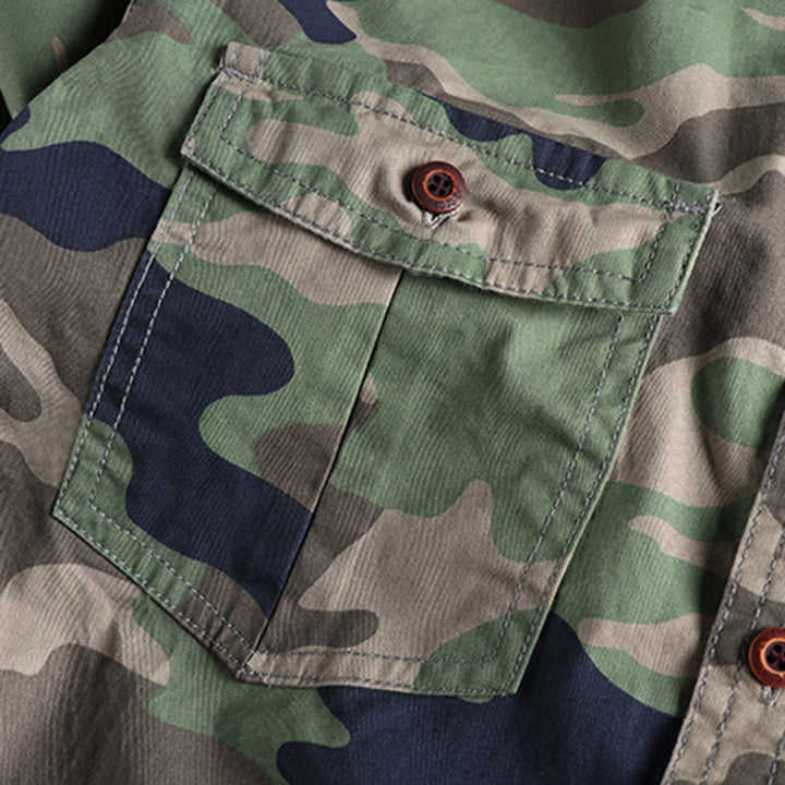 Marick | Herenhemd met camouflageprint in de kleur Khaki voor in stijl ideaal voor de herfst.