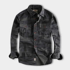 Marick | Herenhemd met camouflageprint in de kleur Grijs voor in stijl ideaal voor de herfst.