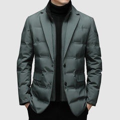 Maurits | Luxe heren gevoerde parka coat in de kleur Grijs voor heren in Outdoor stijl ideaal voor de herfst.