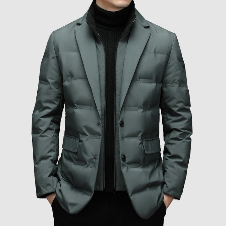 Maurits | Luxe heren gevoerde parka coat in de kleur Grijs voor heren in Outdoor stijl ideaal voor de herfst.