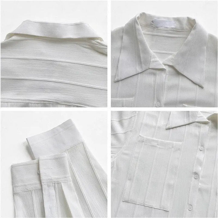 Max | Ribgebreid shirt in de kleur Wit voor in stijl ideaal voor de herfst.