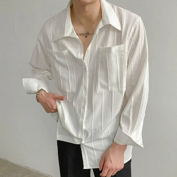 Max | Ribgebreid shirt in de kleur Wit voor in stijl ideaal voor de herfst.