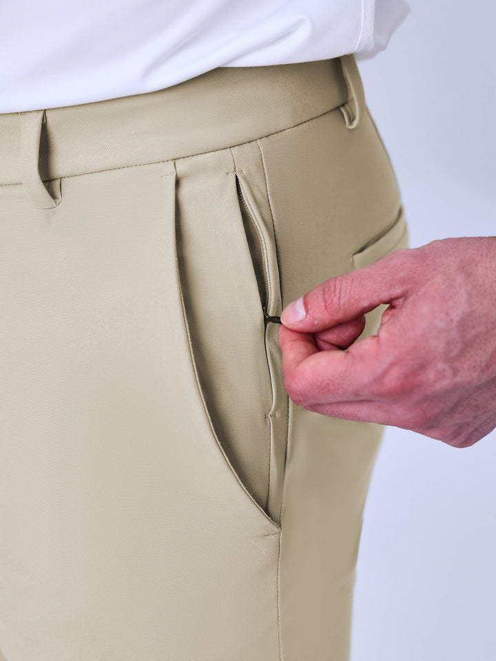 Mike | Slanke broek in de kleur Bruin voor heren in stijl geschikt voor alle seizoenen.