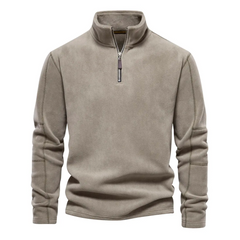 Milano | warm casual sweatshirt in de kleur Khaki voor heren in Casual stijl ideaal voor de herfst.