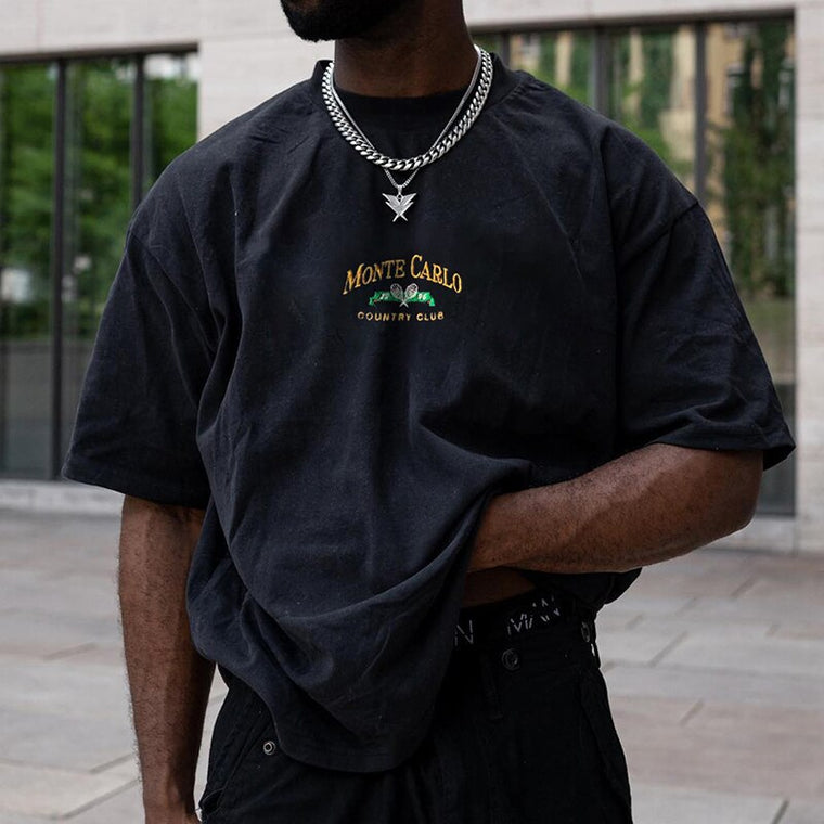 Monte Carlo T-Shirt in de kleur Zwart voor heren in stijl ideaal voor de winter