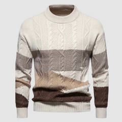 Nadim | Luxe en stijlvolle herentrui met print in de kleur Beige voor heren in stijl ideaal voor de herfst.