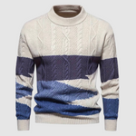 Nadim | Luxe en stijlvolle herentrui met print in de kleur Blauw voor heren in stijl ideaal voor de herfst.